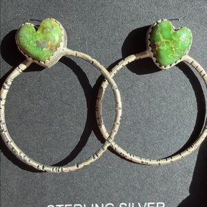 Sterling Silver Heart Earrings with Sonoran Gold Accents